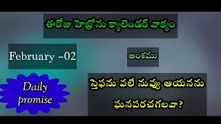 02022024స్తెఫను వలే నువ్వు ఆయనను ఘనపరచగలవా Hebron calendar morning meditation [upl. by Alane75]