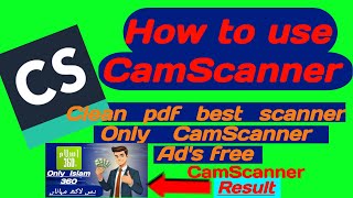 How to use CamScanner pdf file with clean scan only CamScanner [upl. by Michal]