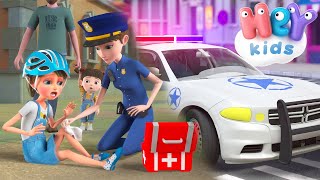 Policia de niños en Español 👮 Carros de policía 🚔 Canciones Infantiles  HeyKids [upl. by Yemirej]