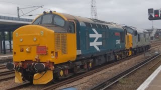 Large BR Logo Class 37407 and 37901 at Ashford International [upl. by Nirroc340]