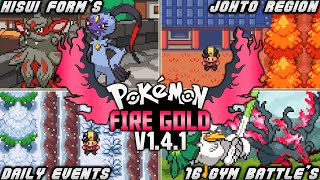 UPDATED Completed Pokemon GBA Rom With 16 Gyms Hisui amp Galarian Forms New Music amp Daily Events [upl. by Esinev]