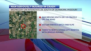 Kansas man suffers serious injuries in onecar crash [upl. by Jamill952]