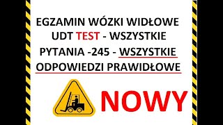 EGZAMIN WÓZKI WIDŁOWE TEST UDT [upl. by Dralliw729]