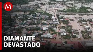 Así se encuentra la Zona Diamante del puerto de Acapulco tras el impacto del huracán John [upl. by Oiralih]