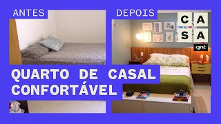 QUARTO DE CASAL reforma cria ambientes confortáveis e modernos  Antes e Depois  Olho Mágico [upl. by Nilesoy48]