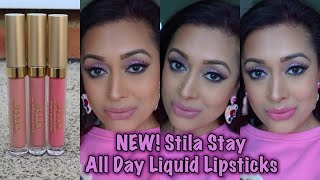 REVIEW NEW Stila Stay All Day Liquid Lipsticks Bellezza Romanza Promessa [upl. by Niven]