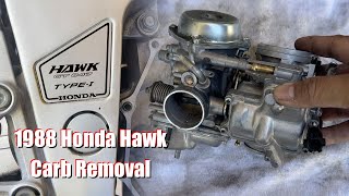 1988 Honda Hawk GT Carburetor Removal [upl. by Yorled]