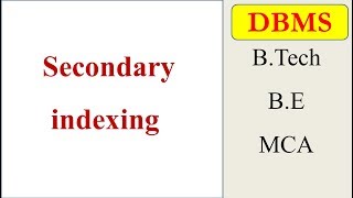 secondary indexing in database  indexing  DBMS [upl. by Ysabel]