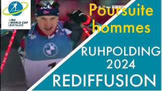 BIATHLON 2024 POURSUITE HOMMES RUHPOLDING 2024 [upl. by Cohberg494]