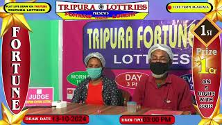 Tripura Fortune Lottery Live Day draw On 13102024 At 0300 PM Live From Agartala [upl. by Aseen]