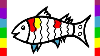 Draw A very very special fish Special fish drawing for kids and toddlers [upl. by Elspet]