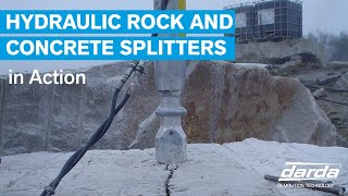 DARDA  HYDRAULIC ROCK AND CONCRETE SPLITTERS in Action [upl. by Mcdougall550]