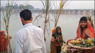 Chhath Puja Celebration on the bank of the River Kamala of Nepal at Jaynagar near Bihar Nepal Border [upl. by Ainafets]