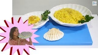 Risotto Dorato allo Zafferano con Gamberetti e Cappesante  Le Ricette di Alice [upl. by Gregorio598]