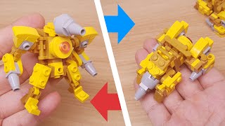 Micro LEGO brick drill tank transformer mech  Drill Head similar to titan drillman [upl. by Apul]