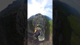 Mans Thrilling Mountain Ridge Walk While Scaling Heights on a Mountain [upl. by Lsil729]