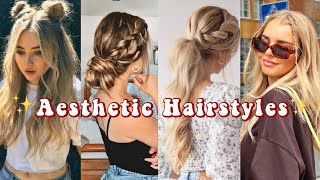 Aesthetic hairstyles for shortlong hair💗  Hair tutorials🦋 [upl. by Hoehne]