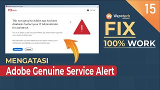 FIX100 Work Mengatasi Adobe Genuine Service Alert  This NonGenuine Adobe App has been Disable [upl. by Novar]