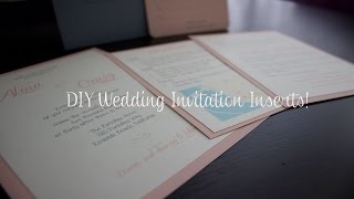 DIY Wedding Invitation Inserts  Wedding Planning [upl. by Petta]