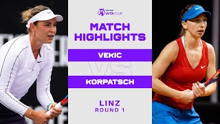 Donna Vekic vs Tamara Korpatsch  2023 Linz Round 1  WTA Match Highlights [upl. by Dlanod448]