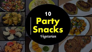 10 Party Snacks Recipes  Party Snacks Ideas Vegetarian  Starters Recipes  Veg Snacks Recipes [upl. by Bellaude]