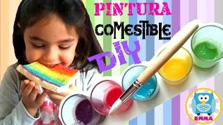 DIY Pintura Comestible  Experimentos Caseros Para NIÑOS  Los Juguetes de Emma [upl. by Nedgo352]