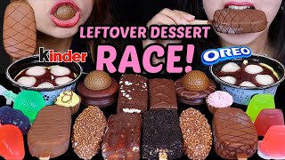 ASMR LEFTOVER DESSERT RACE MOCHI ICE CREAM SUNDAE KINDER DELICE TIKTOK JELLY OREO ICE CREAM 먹방 [upl. by Airdna925]