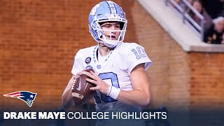 Drake Maye College Highlights UNC QB  New England Patriots 2024 NFL Draft Pick [upl. by Acinnod]