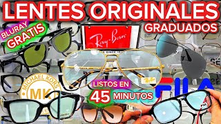 LENTES GRADUADOS ORIGINALES CON BLURAY GRATIS EN 45 MINUTOS RAYBAN FILA MICHAEL KORS Y MÁS CONÓCELOS [upl. by Onyx633]