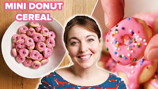 I Tried To Make Mini Donut Cereal • Tasty [upl. by Ymrej]