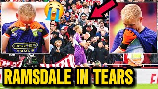 Aaron Ramsdale moved to tears by Arsenal fans gesture on Southampton return [upl. by Rodge745]