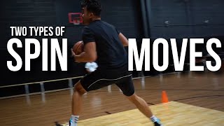 Two types of spin moves with DJ Sackmann  HoopStudy Basketball [upl. by Hoskinson]