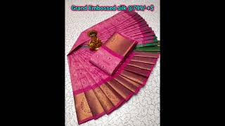 Embossed Fancy Silk Sarees 🍀 7016212330 [upl. by Geneva]