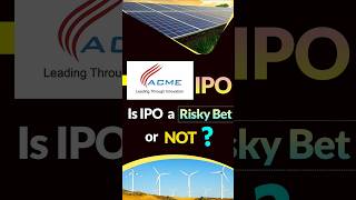 ACME IPO Apply or Avoid shorts viralvideo stockmarket [upl. by Elleinet518]