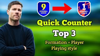 Top 3 Best Quick Counter Formations  Player Playing Style In Efootball 2025 [upl. by Aynotan]