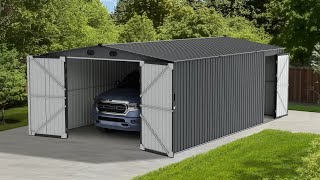 Howto Install Sunjoy 13x20 Metal Outdoor Storage Shed Assembly  DIY Shed Installation [upl. by Aryek]