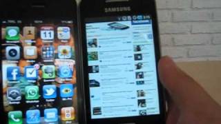 Perbandingan Galaxy Ace dengan iPhone 4 [upl. by Aleuqahs92]