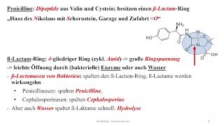 Antibiotika 3  Pharmakologie ßLactame  Penicilline [upl. by Nesyrb]