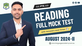 PTE Reading Full Mock Test with Answers  August 2024II  Language academy PTE NAATI IELTS Experts [upl. by Nylanna]