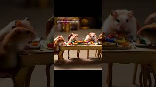 Hamsters eating in their own restaurant😎🐹hamsterbabies hamsters funnyhamsters [upl. by Cirenoj]