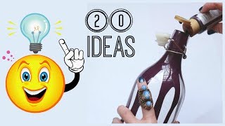 20 IDEAS con botellas de VidrioGlass Bottle Craft [upl. by Enihpad491]