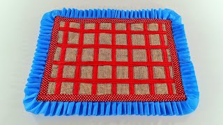 Beautiful Doormat Making with Old Jute Bags Waste Clothes Doormat Making doormat doormate [upl. by Paymar]