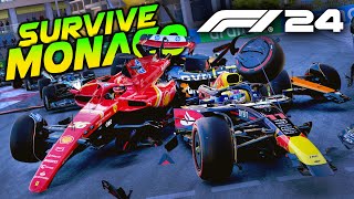 SURVIVE the EXTREME HARDCORE DAMAGE MOD in MONACO on F1 24 [upl. by Kenon]