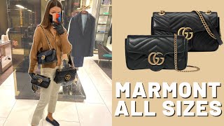 GUCCI MARMONT MINI BAG FIRST IMPRESSION amp REVIEW [upl. by Genesia]