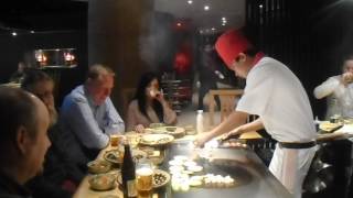 Benihana London Teppanyaki Chef Andrew Cooking [upl. by Eednus]