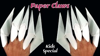 How to make Origami Claws  Paper Claws  Paper Fingers Kids Special [upl. by Wellesley696]