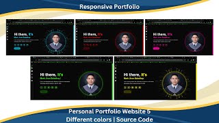 Responsive Personal Portfolio Website with 5 Different Colors  Source Code [upl. by Floro]