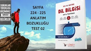 LİMİT YAYINLARI  LİMİT KRONOMETRE DİL BİLGİSİ SB  ANLATIM BOZUKLUĞU TEST 02 [upl. by Oremodlab271]