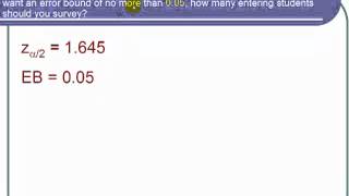 Finding the Sample Size Needed for a Confidence Interval for a Population Proportion [upl. by Hedva]