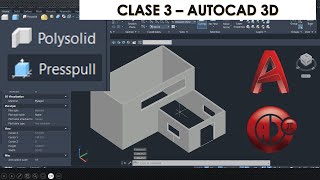 AutoCAD 3D  CLASE 3  Principiantes  Presspull  PolySolid [upl. by Adiaz]